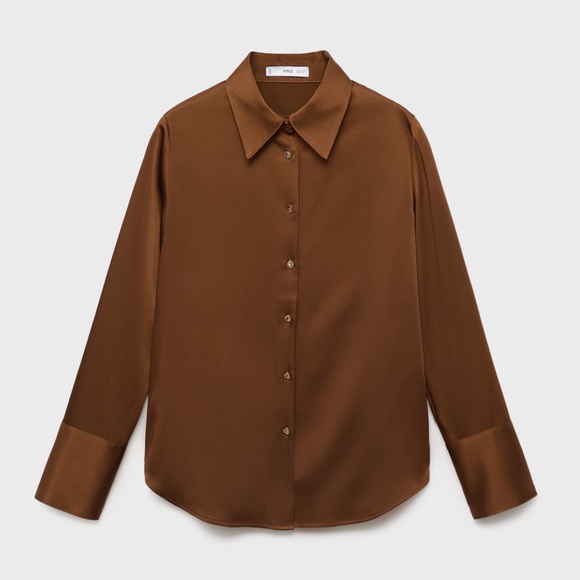 NEW SATIN BUTTON DOWN SHIRT - Picture 4 of 7